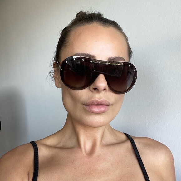 Valentino Gold Studded Glasses - Picture 3 of 6